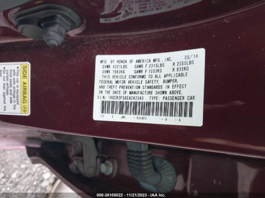 2014 HONDA ACCORD SPORT - 1HGCR2F56EA242540