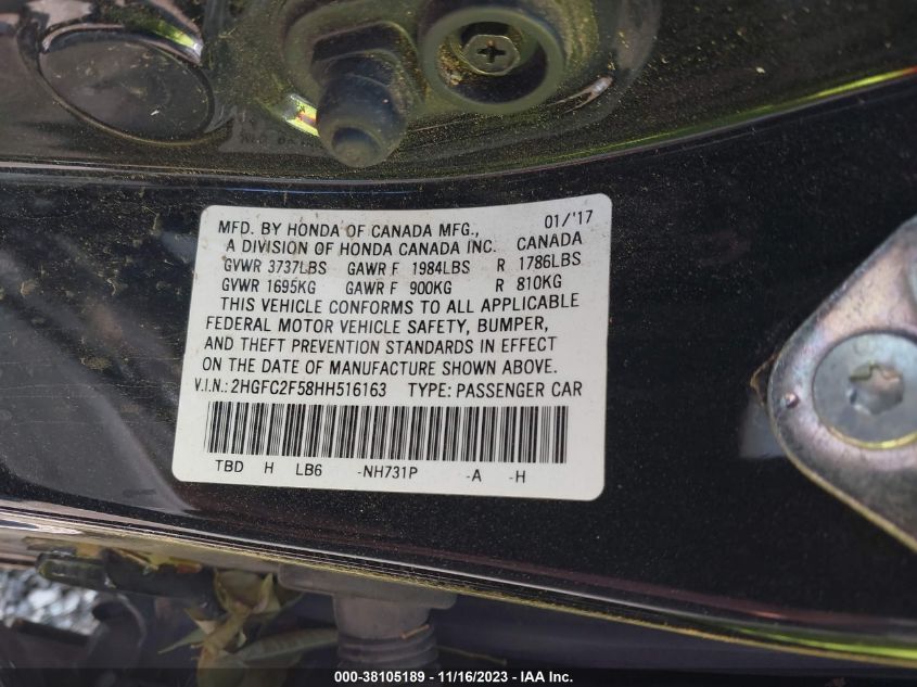 2017 HONDA CIVIC LX - 2HGFC2F58HH516163
