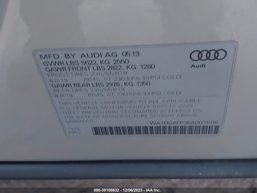 WA1DGAFP3EA001596 2014 AUDI Q5, photo no. 9