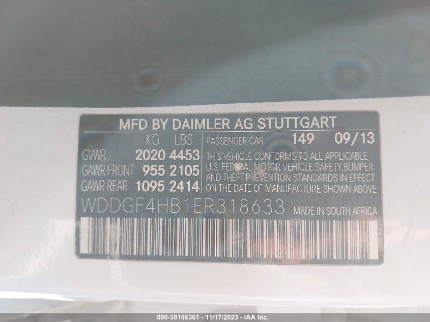 2014 MERCEDES-BENZ C 250 LUXURY/SPORT - WDDGF4HB1ER318633