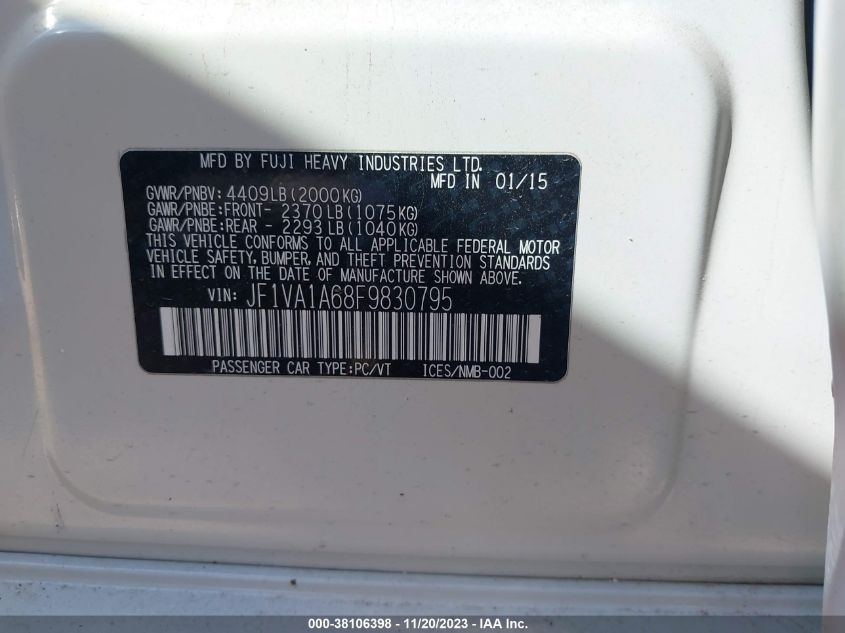 2015 SUBARU WRX - JF1VA1A68F9830795