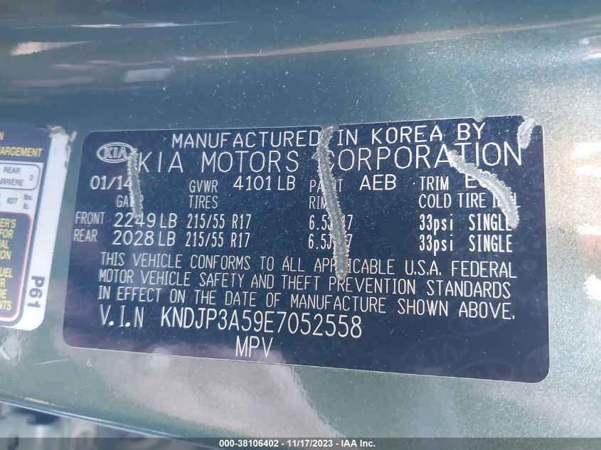 2014 KIA SOUL + - KNDJP3A59E7052558