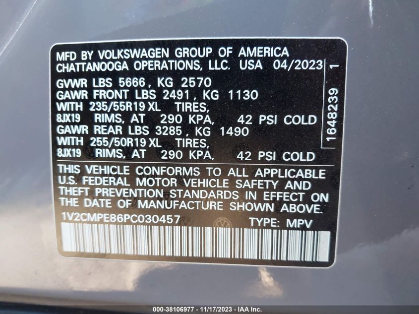 2023 VOLKSWAGEN ID.4 PRO 1V2CMPE86PC030457