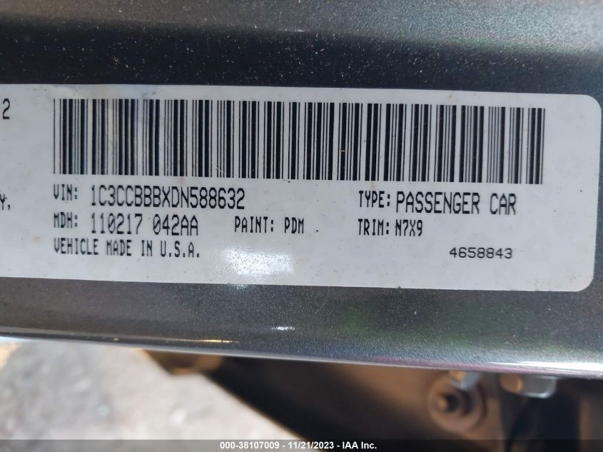 2013 CHRYSLER 200 TOURING - 1C3CCBBBXDN588632