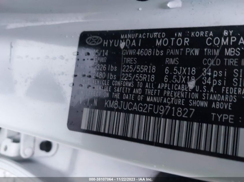 2015 HYUNDAI TUCSON LIMITED - KM8JUCAG2FU971827