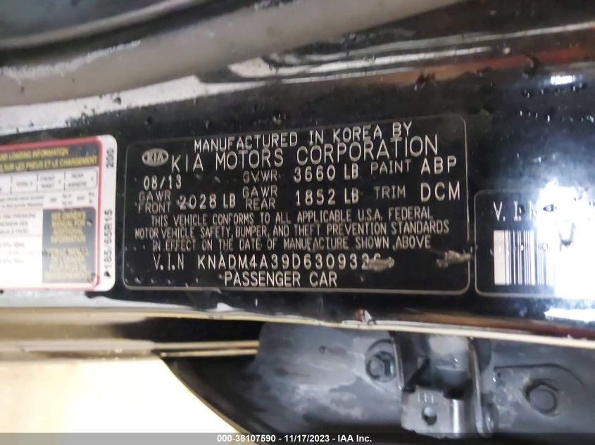 2013 KIA RIO LX - KNADM4A39D6309326
