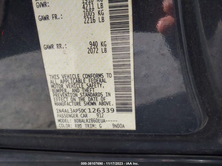 2013 NISSAN ALTIMA 2.5 S - 1N4AL3AP5DC126339