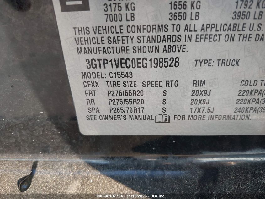 2014 GMC SIERRA 1500 SLT - 3GTP1VEC0EG198528