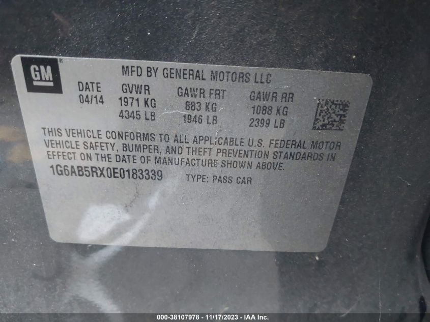 2014 CADILLAC ATS LUXURY - 1G6AB5RX0E0183339