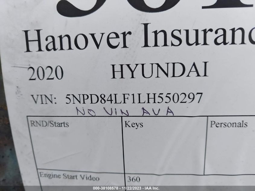 2020 HYUNDAI ELANTRA SEL - 5NPD84LF1LH550297