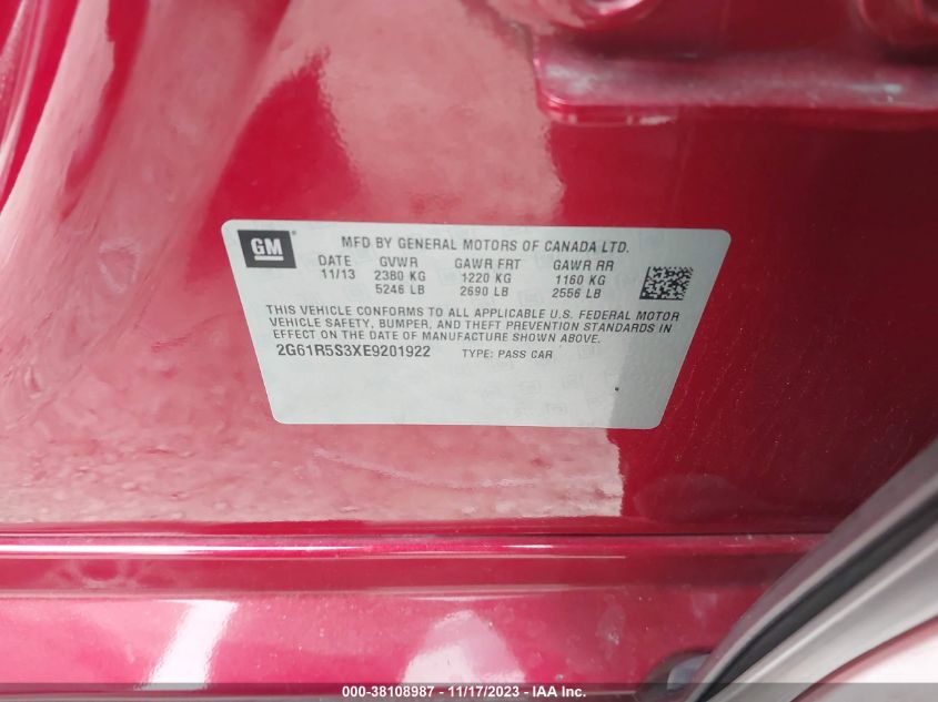 2014 CADILLAC XTS PREMIUM - 2G61R5S3XE9201922
