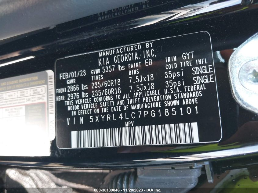 2023 KIA SORENTO S - 5XYRL4LC7PG185101