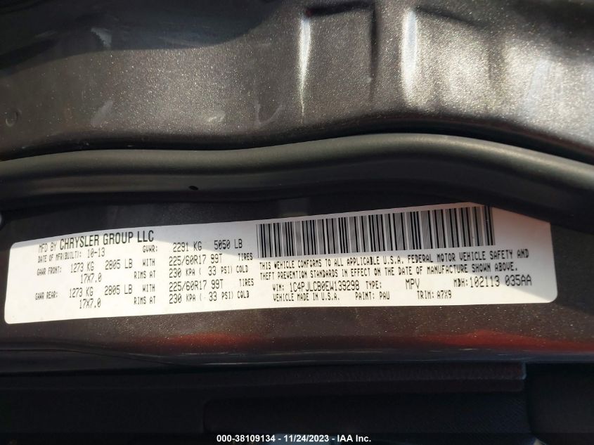 2014 JEEP CHEROKEE LATITUDE - 1C4PJLCB0EW139298