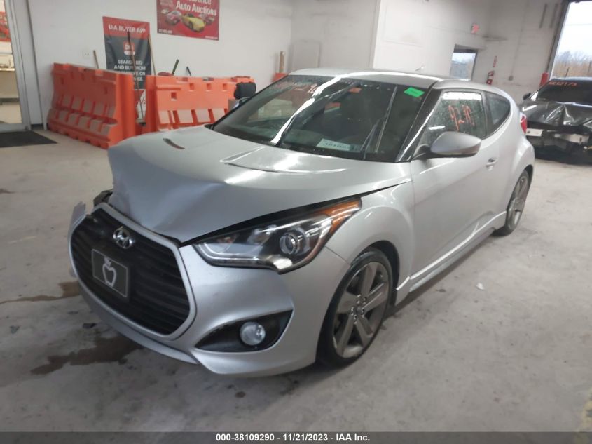 2013 HYUNDAI VELOSTER TURBO W/BLUE - KMHTC6AE4DU112859