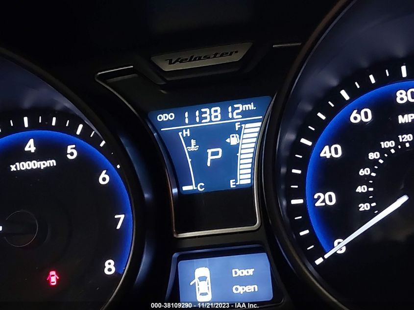 2013 HYUNDAI VELOSTER TURBO W/BLUE - KMHTC6AE4DU112859