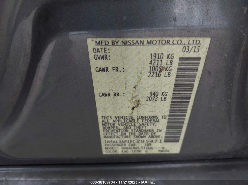 2015 NISSAN ALTIMA 2.5 SV - 1N4AL3AP1FC295471