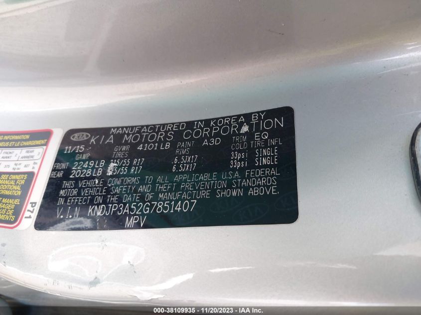2016 KIA SOUL + - KNDJP3A52G7851407