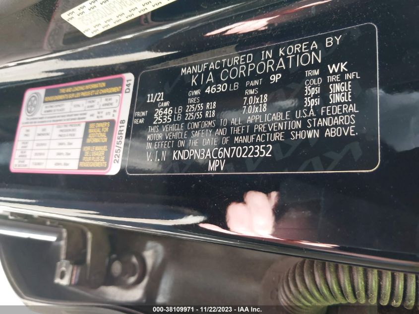 2022 KIA SPORTAGE EX - KNDPN3AC6N7022352