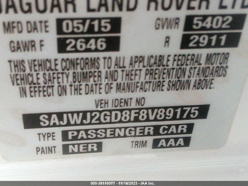 2015 JAGUAR XJ XJL PORTFOLIO - SAJWJ2GD8F8V89175