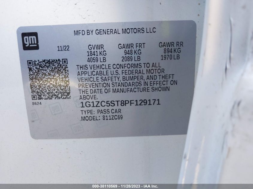 2023 CHEVROLET MALIBU FWD 1FL - 1G1ZC5ST8PF129171