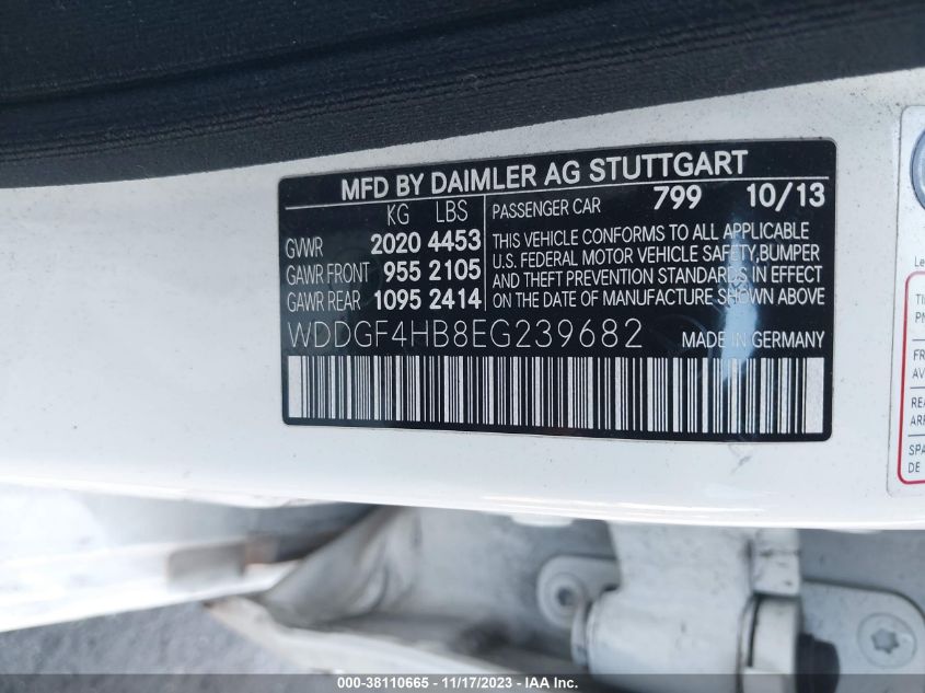 2014 MERCEDES-BENZ C 250 SPORT/LUXURY - WDDGF4HB8EG239682