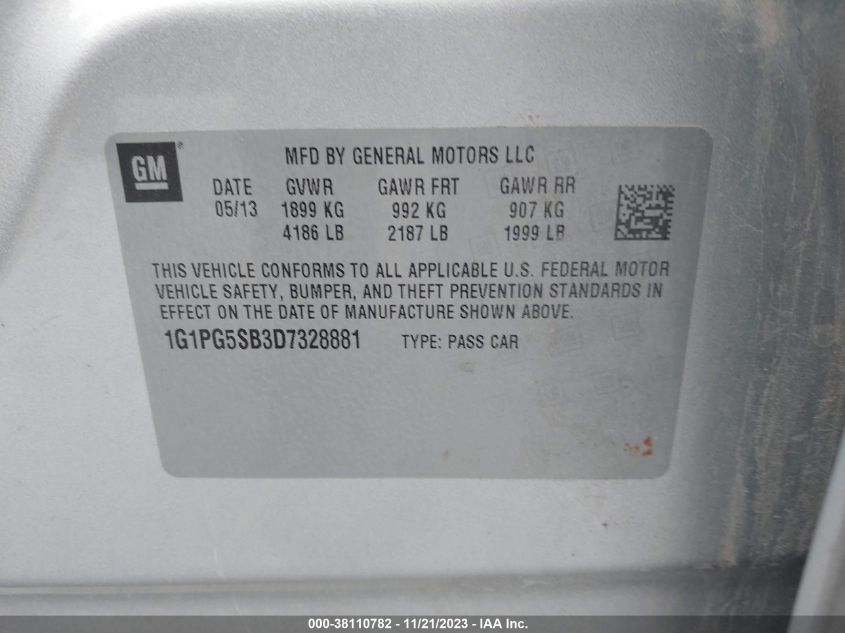 2013 CHEVROLET CRUZE LTZ - 1G1PG5SB3D7328881