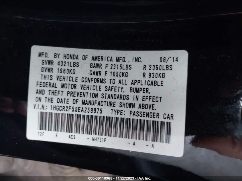 2014 HONDA ACCORD SPORT - 1HGCR2F55EA259975