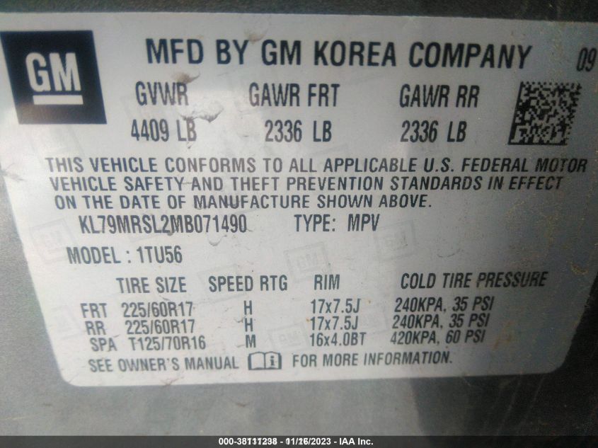 2021 CHEVROLET TRAILBLAZER LT - KL79MRSL2MB071490
