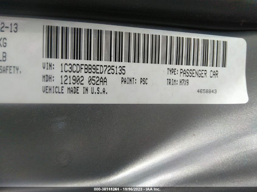 2014 DODGE DART SXT - 1C3CDFBB9ED725135