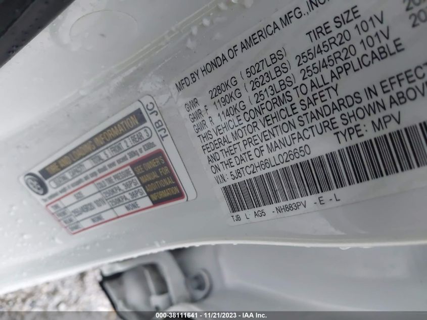 2020 ACURA RDX A-SPEC - 5J8TC2H66LL026650