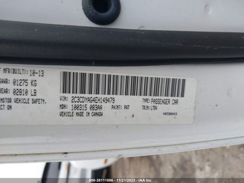 2014 DODGE CHALLENGER SXT - 2C3CDYAG4EH149479