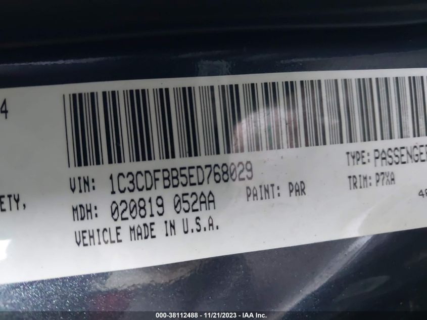 2014 DODGE DART SXT - 1C3CDFBB5ED768029
