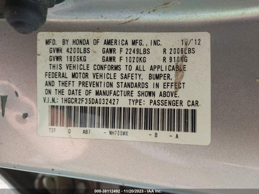2013 HONDA ACCORD LX - 1HGCR2F35DA032427