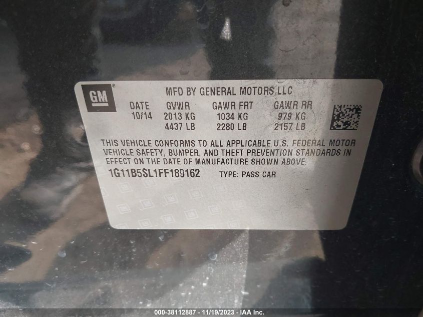 2015 CHEVROLET MALIBU LS - 1G11B5SL1FF189162