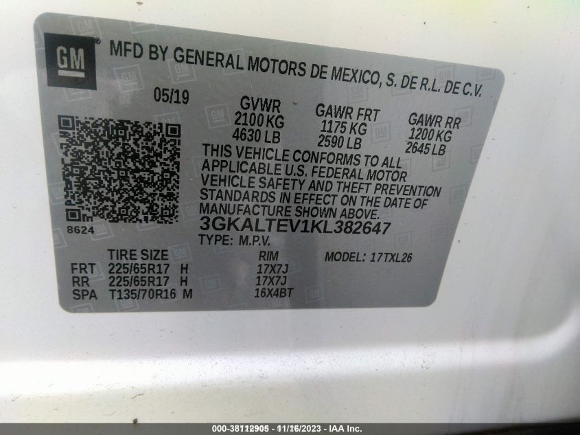 2019 GMC TERRAIN SLE - 3GKALTEV1KL382647
