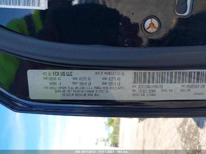 2017 DODGE CHALLENGER SXT - 2C3CDZAG1HH501752