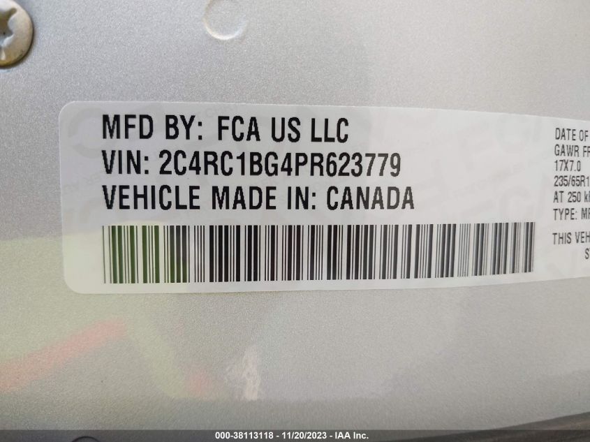 2C4RC1BG4PR623779 2023 CHRYSLER PACIFICA, photo no. 9