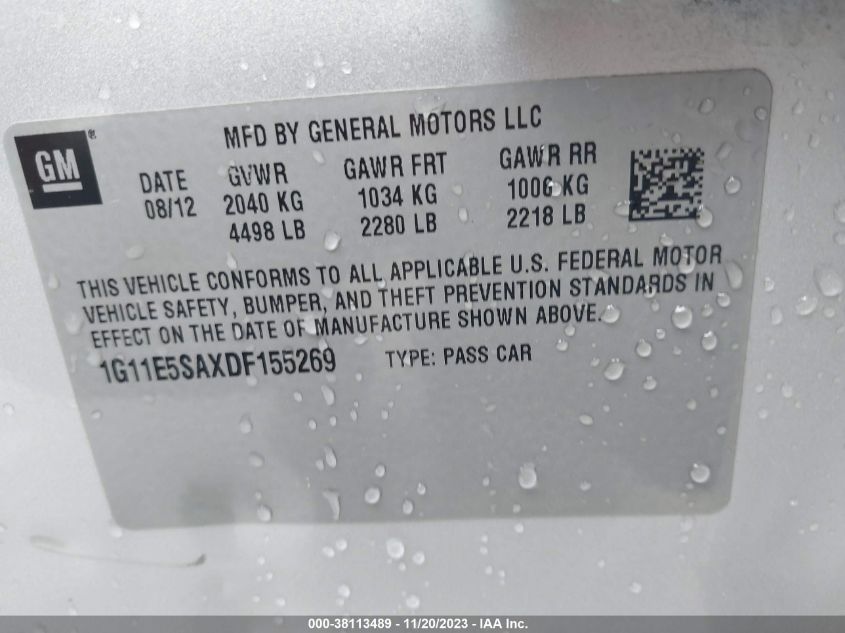 2013 CHEVROLET MALIBU 2LT - 1G11E5SAXDF155269