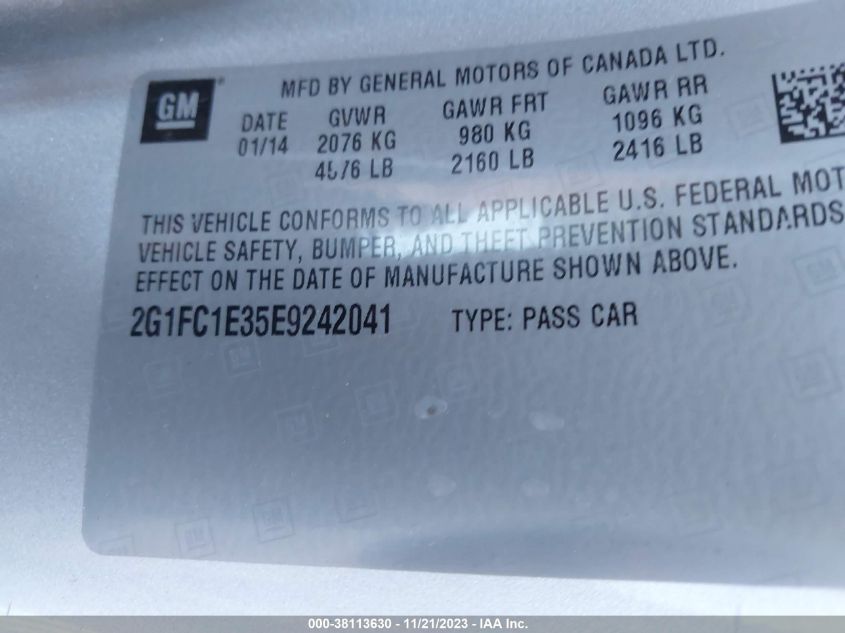 2014 CHEVROLET CAMARO LT - 2G1FC1E35E9242041