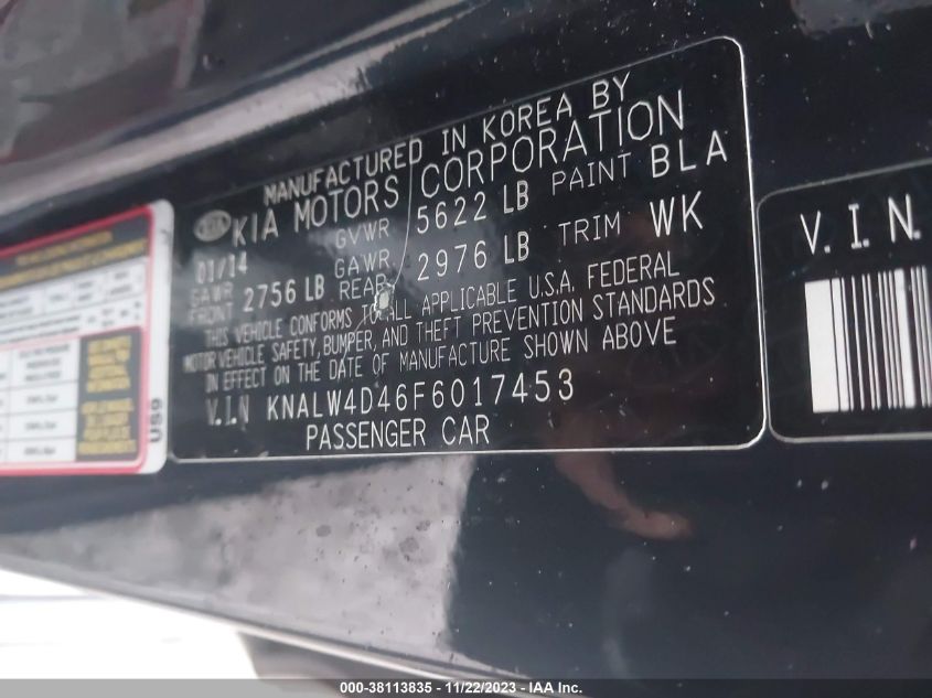 2015 KIA K900 LUXURY KNALW4D46F6017453