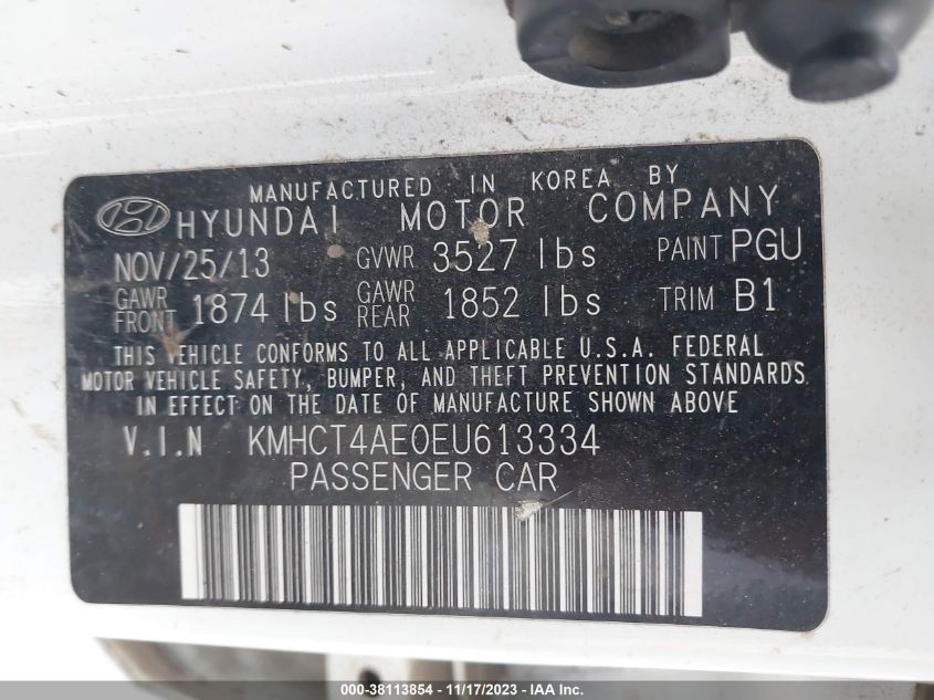 2014 HYUNDAI ACCENT GLS - KMHCT4AE0EU613334