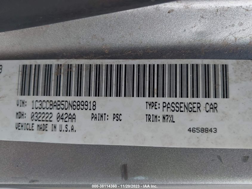 2013 CHRYSLER 200 LX - 1C3CCBAB5DN689918
