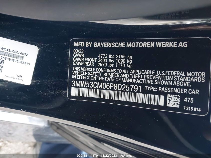 3MW53CM06P8D25791 | 2023 BMW M240I