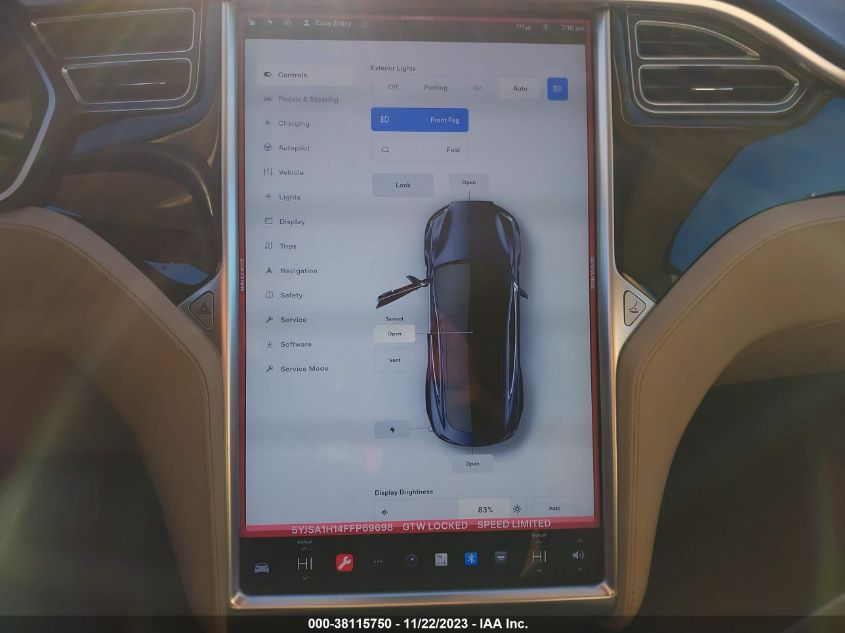 2015 TESLA MODEL S 60/70/85 - 5YJSA1H14FFP69698