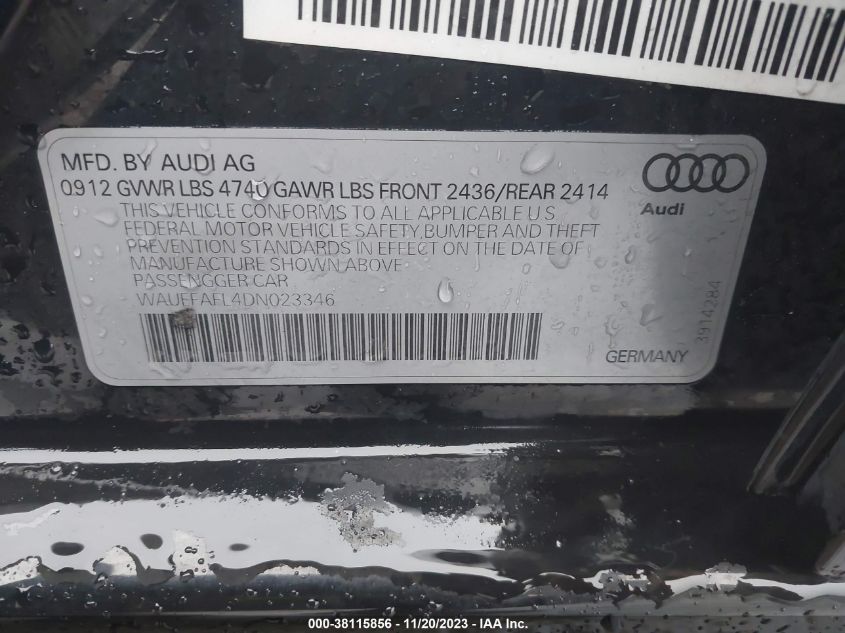 2013 AUDI A4 2.0T PREMIUM - WAUEFAFL4DN023346
