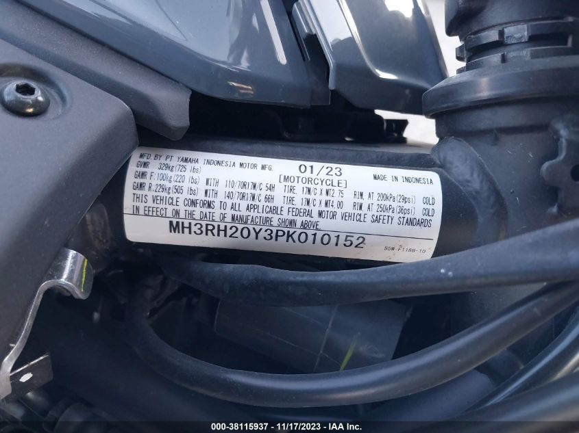 2023 YAMAHA MT-03 MH3RH20Y3PK010152
