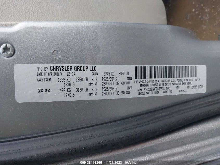 2015 CHRYSLER TOWN & COUNTRY TOURING - 2C4RC1BGXFR656638