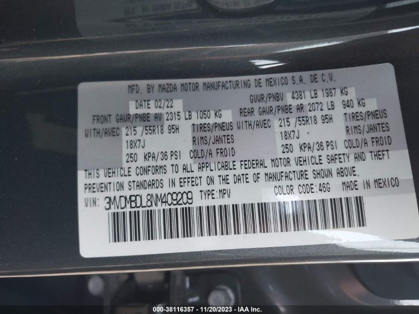 3MVDMBDL8NM409209 Mazda CX-30 PREMIUM 9