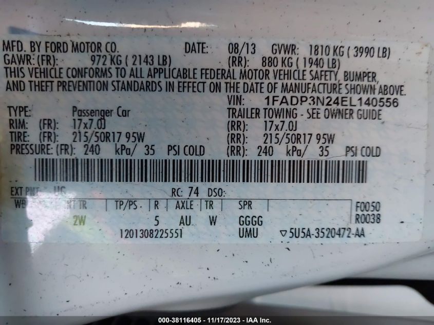 2014 FORD FOCUS TITANIUM - 1FADP3N24EL140556