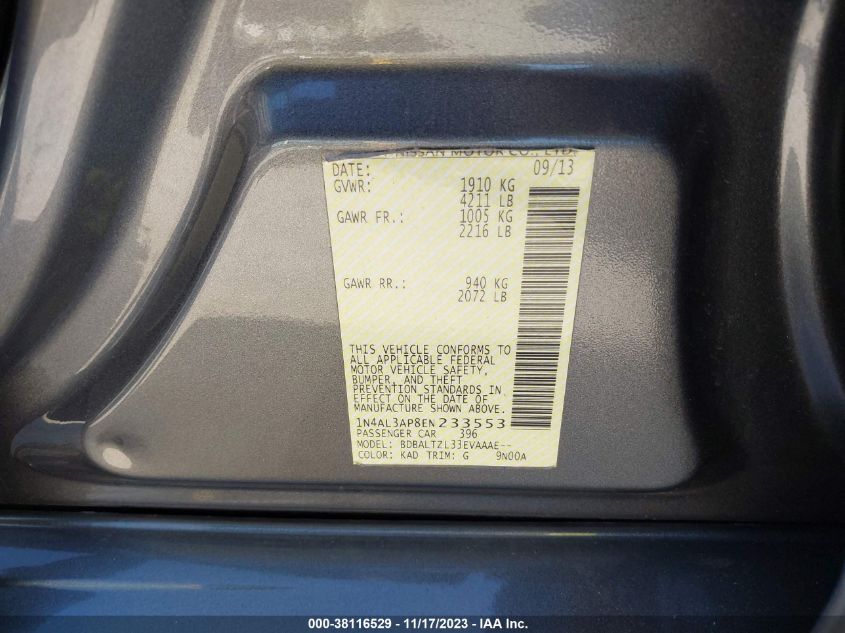 2014 NISSAN ALTIMA 2.5 SV - 1N4AL3AP8EN233553